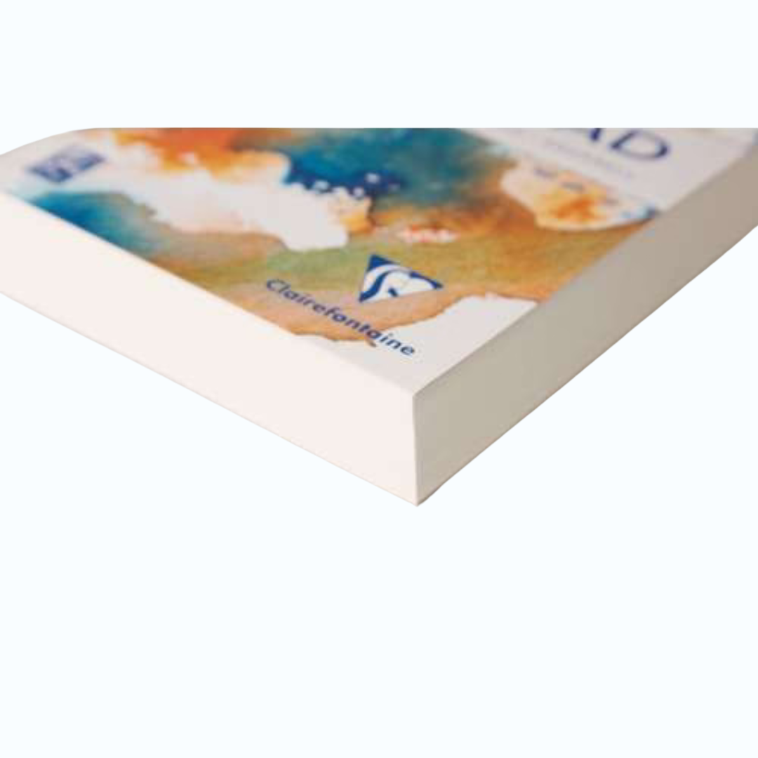 Detail van de textuur van Clairefontaine Goldline Aquapad – 300g aquarelpapier voor cyanotype