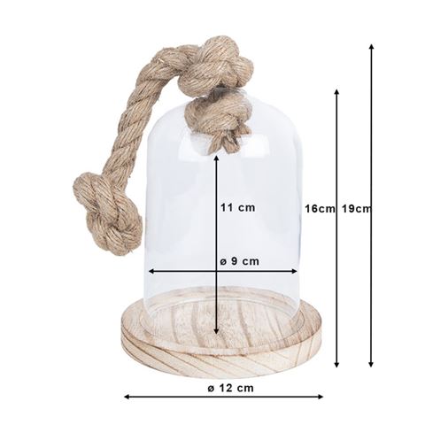 Clayre Eef 6GL2220 Glas Cloche Transparent 12x19 cm — 2