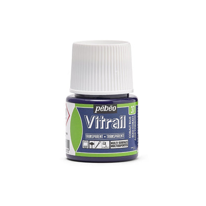 Pebeo Vitrail Transparent Glass paint 45 ml - 37 - kobolt blå - Glas- og porcelænsmaling