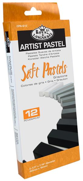 Royal & Langnickel Soft Pastel Charcoal - 12 Pack - Graytone - Hiili ja grafiitti