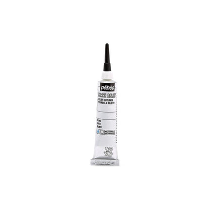 Pebeo Cerne Relief Omlijning 20 ml - hvid - Glas- og porcelænsmaling