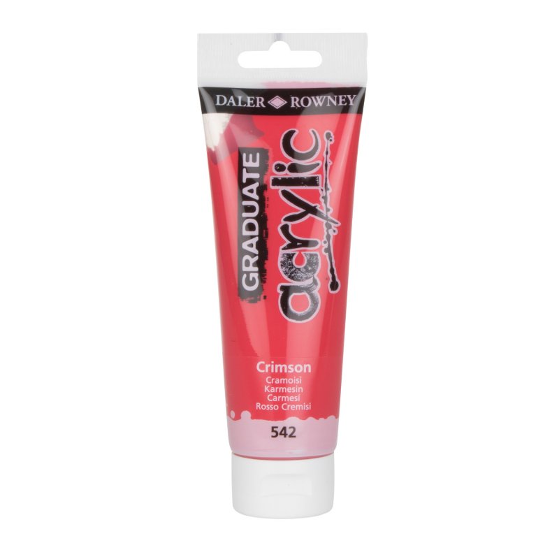 Daler-Rowney Graduate Acrylic Paint 120 ml - karmosinrød - Akrylmaling