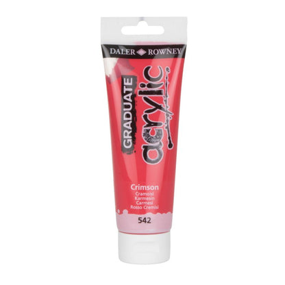 Daler-Rowney Graduate Acrylic Paint 120 ml - karmosinrød - Akrylmaling