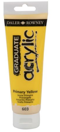 Daler-Rowney Graduate Acrylic Paint 120 ml - primær gul - Akrylmaling