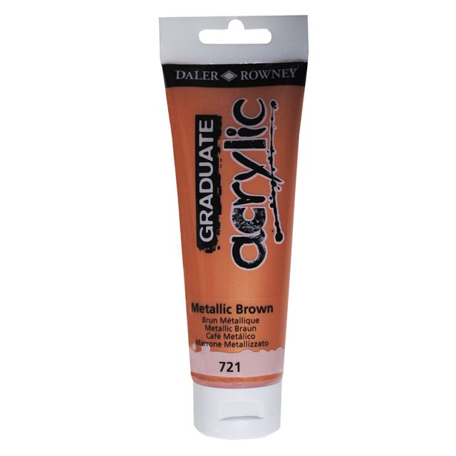 Daler-Rowney Graduate Acrylic Paint 120 ml - metallisk brun - Akrylmaling