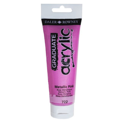 Daler-Rowney Graduate Acrylic Paint 120 ml - metallisk pink - Akrylmaling