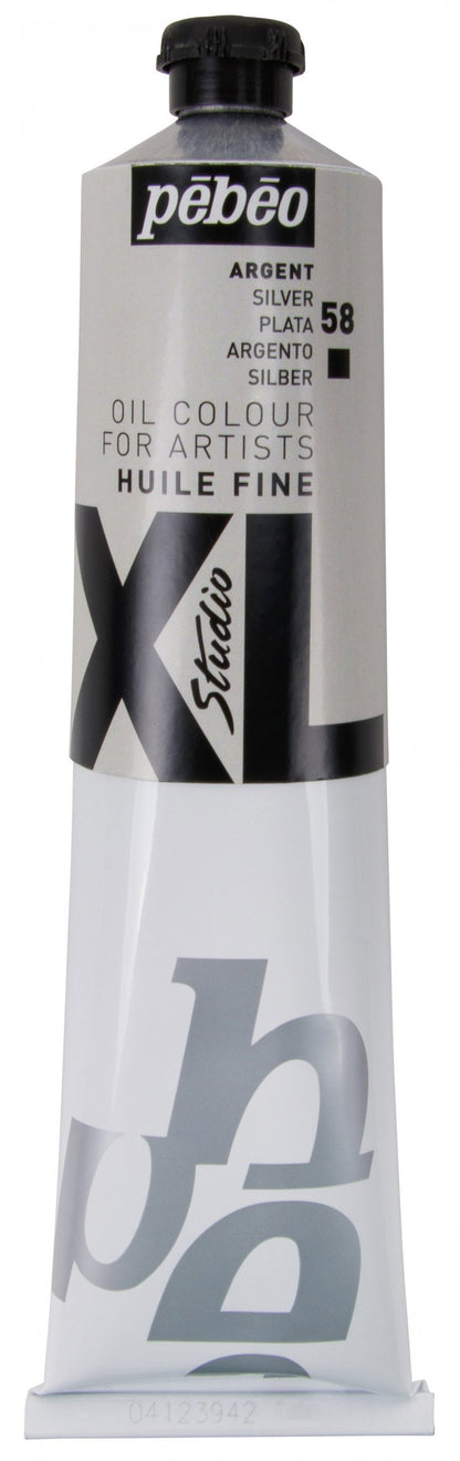 Pebeo Studio XL Oil paint 200 ml - 58 - sølv - Oliemaling