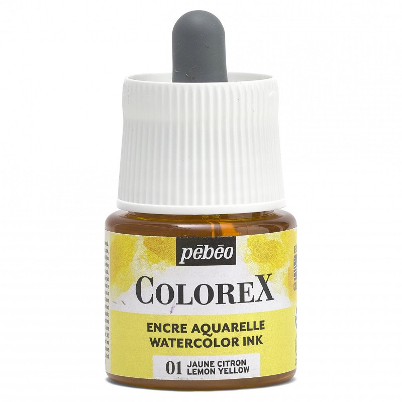 Pebeo Colorex Watercolour ink 45 ml - 01 - giallo limone giallo - Inchiostro
