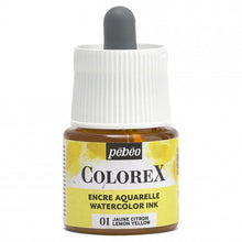 Pebeo Colorex Watercolour ink 45 ml - 01 - citrongul gul - Blæk