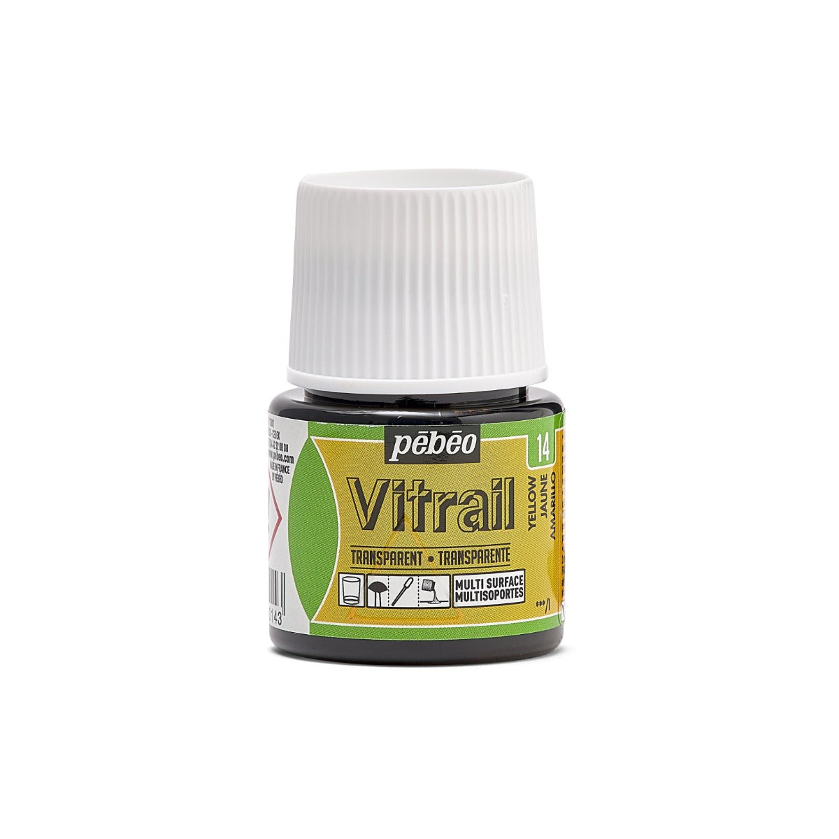 Pebeo Vitrail Transparent Glass paint 45 ml - 14 - gul - Glas- og porcelænsmaling