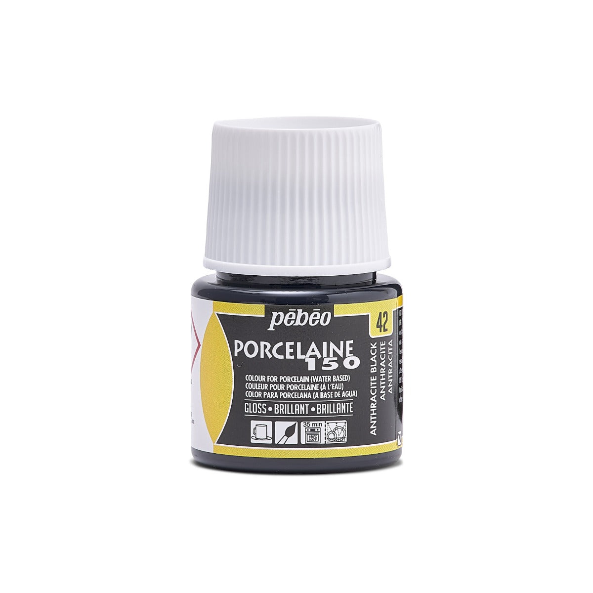 Pebeo Porcelaine 150 Porcelain paint 45 ml - 42 - Anthracite - Lasi- ja posliinimaalit