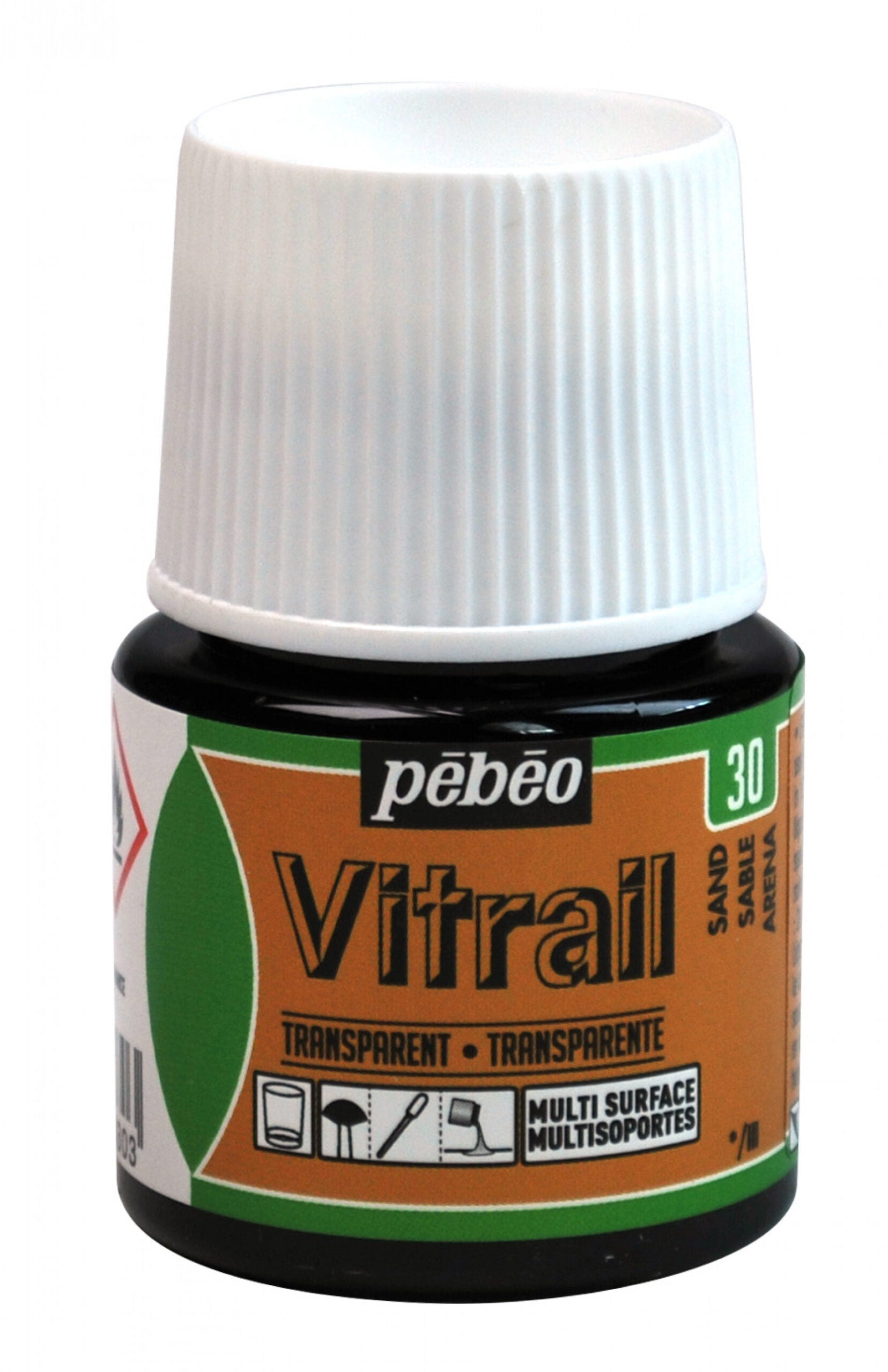 Pebeo Vitrail Transparent Glass paint 45 ml - 30 - Sand - Glas- og porcelænsmaling