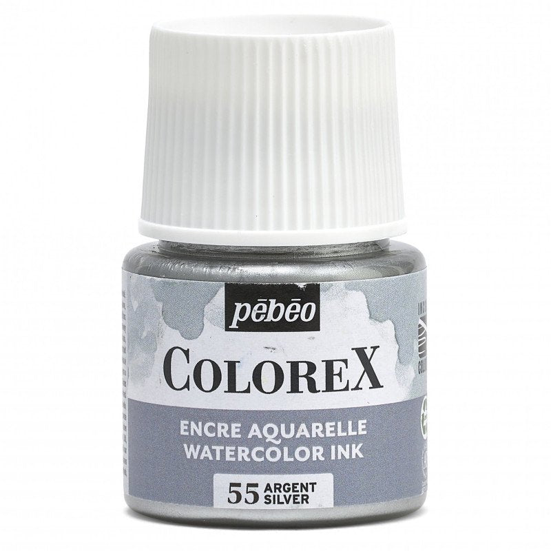 Pebeo Colorex Watercolour ink 45 ml - 55 - Metallisch argento - Inchiostro