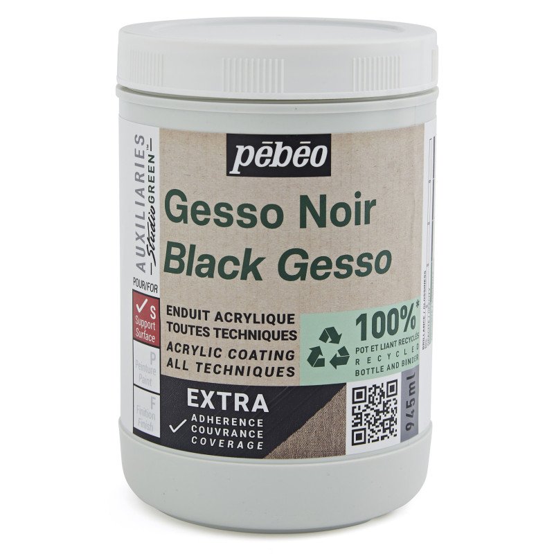Pebeo Studio Green Gesso - Black - 945 ml