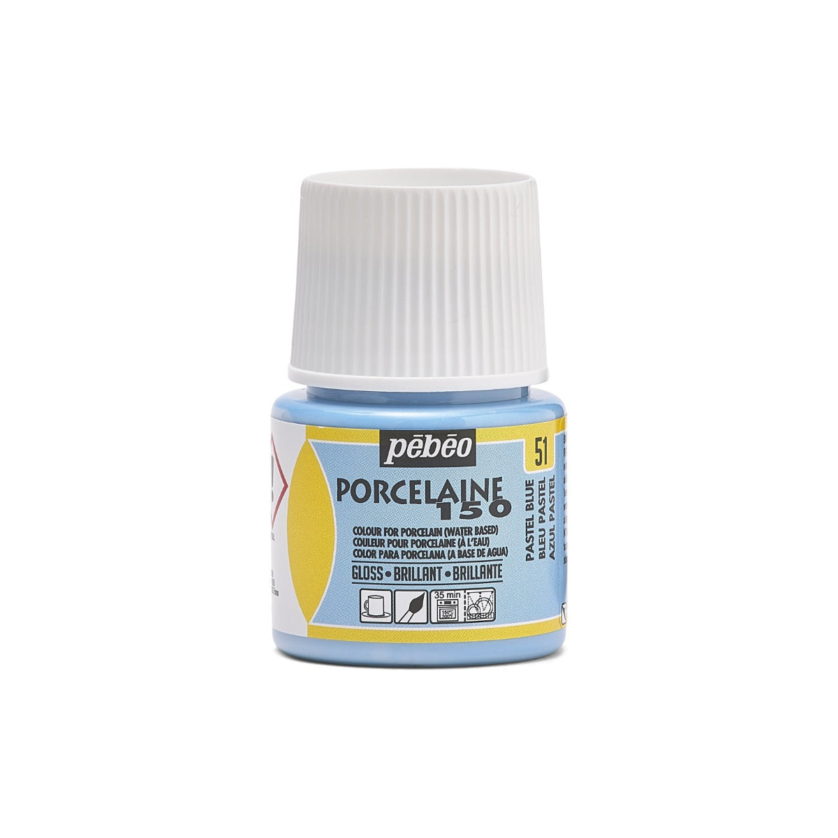 Pebeo Porcelaine 150 Porcelain paint 45 ml - 51 - Pastelblauw - Lasi- ja posliinimaalit