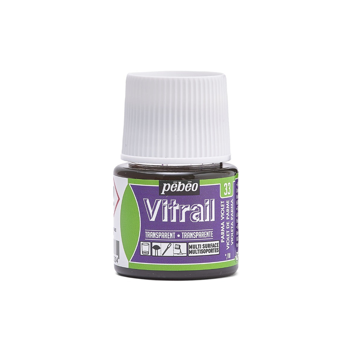 Pebeo Vitrail Transparent Glass paint 45 ml - 33 - lilla - Glas- og porcelænsmaling