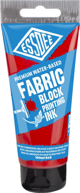 Essdee Fabric Block Printing Ink 100 ml - Essdee Lino ink (printing ink) for fabric, rød 100ml - Tekstilmaling