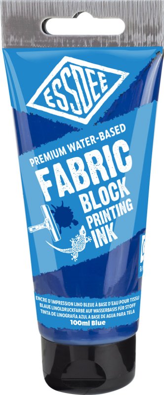 Essdee Fabric Block Printing Ink 100 ml - Essdee Lino ink (printing ink) for fabric, blå 100ml - Tekstilmaling