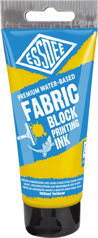Essdee Fabric Block Printing Ink 100 ml - Essdee Lino ink (printing ink) for fabric, gul. 100ml - Tekstilmaling