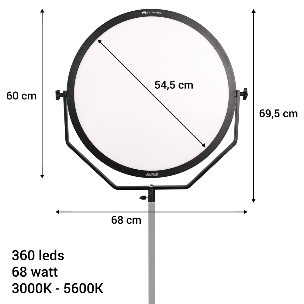 Falcon Eyes Tofarvet LED-lampe Sophiez SO-68TD på 230V — 2