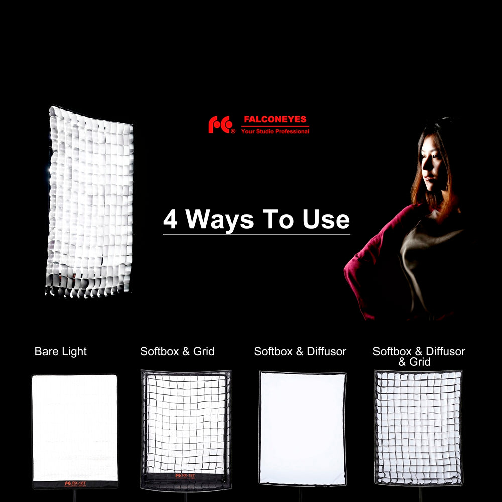 Falcon Eyes Softbox + Hunajakennoristikko RX-SB36HC mallille LED RX-36TDX — 6