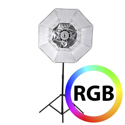 Falcon Eyes RGB LED-lampa RX-782 med Hopfällbar Softbox 100 cm