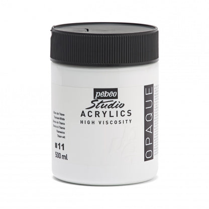 Pebeo Studio Acrylic paint 500 ml - 11 - titan vit - Akrylfärg