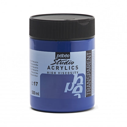 Pebeo Studio Acrylic paint 500 ml - 17 - Phtalocyaanblauw - Akrylfärg