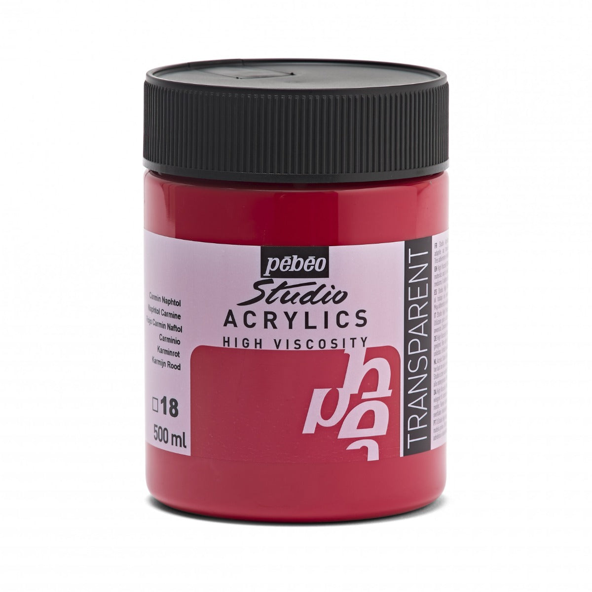 Pebeo Studio Acrylic paint 500 ml - 18 - Naphtolkarmijn - Akrylfärg