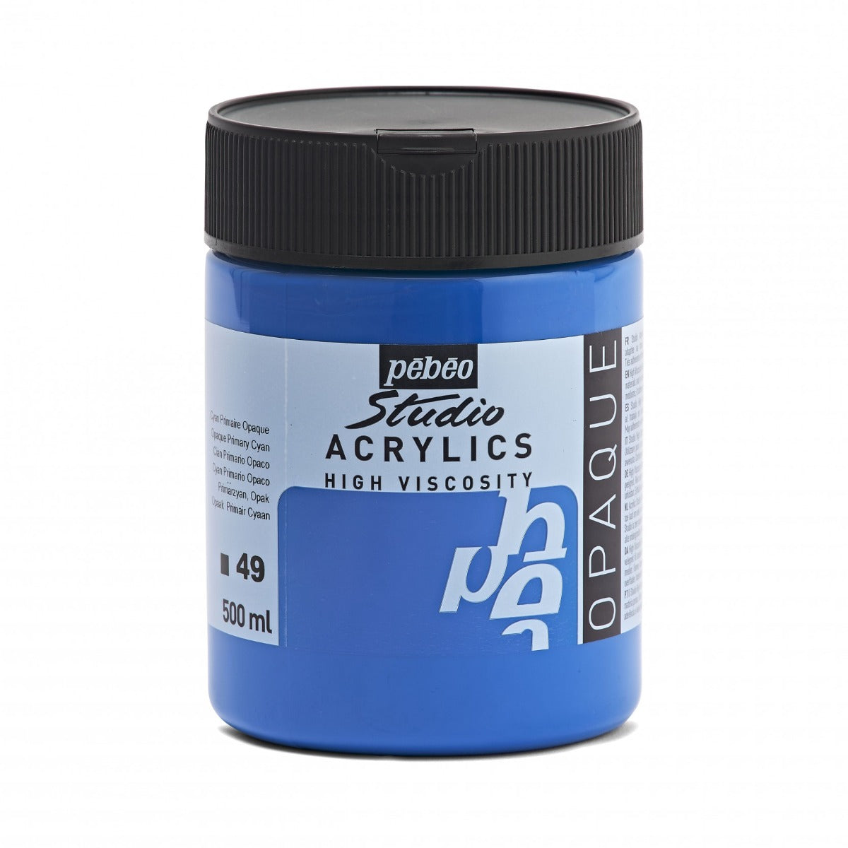 Pebeo Studio Acrylic paint 500 ml - 49 - täckande primär Cyan - Akrylfärg