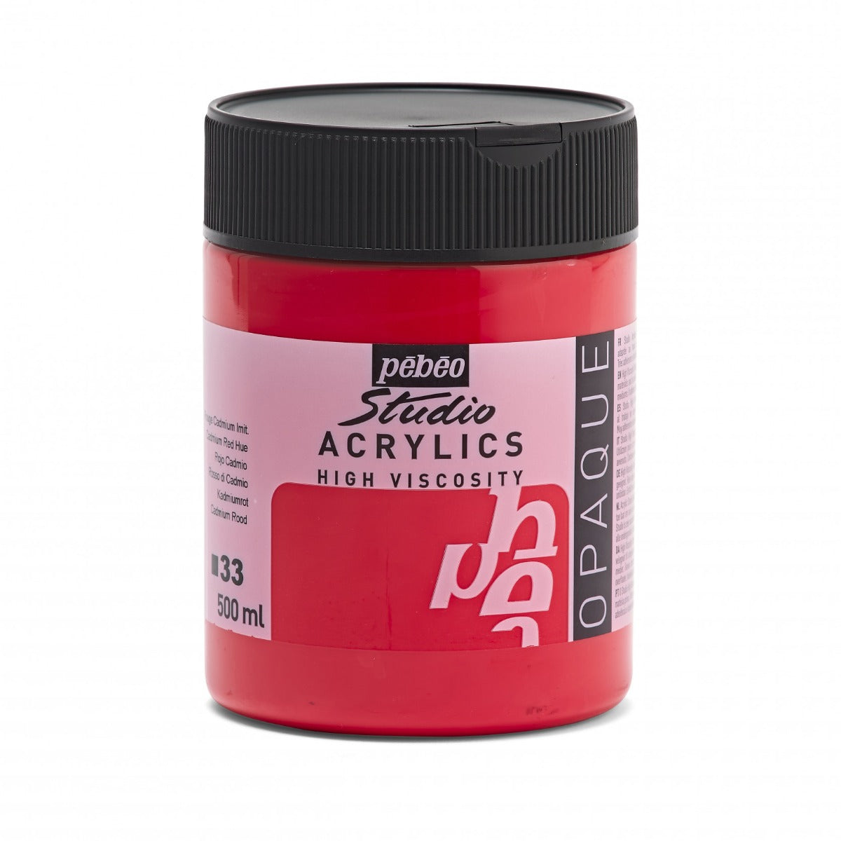 Pebeo Studio Acrylic paint 500 ml - 33 - kadmium röd nyans - Akrylfärg