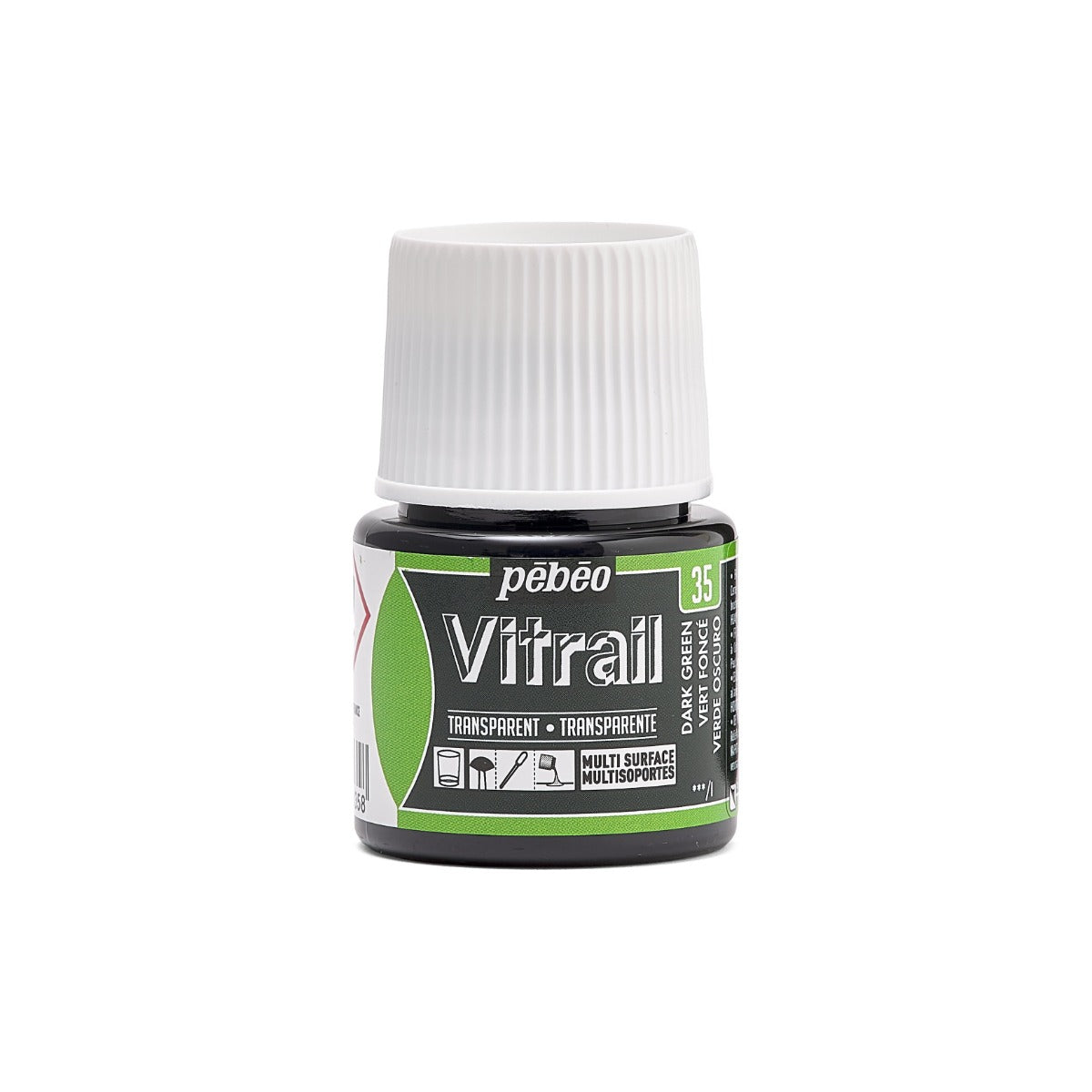 Pebeo Vitrail Transparent Glass paint 45 ml - 35 - mørk grøn - Glas- og porcelænsmaling