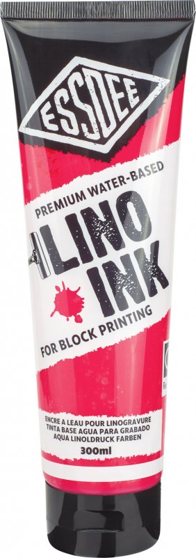 Essdee Block Printing Ink 300 ml - fluorescerende rød - Trykfarve
