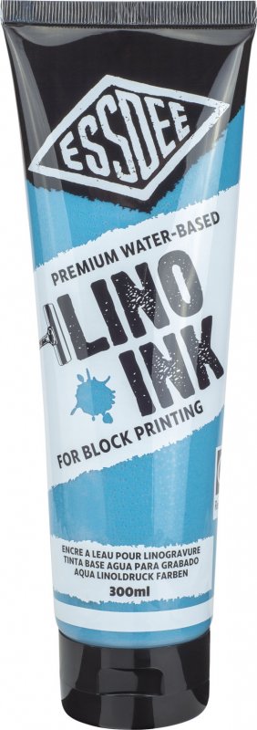 Essdee Block Printing Ink 300 ml - fluorescerende blå - Trykfarve