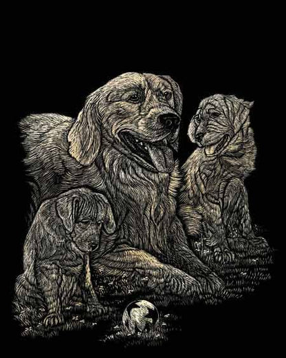 R&L Engraving Art A4 - kulta Foil - Golden Retriever - Raaputuskuvat