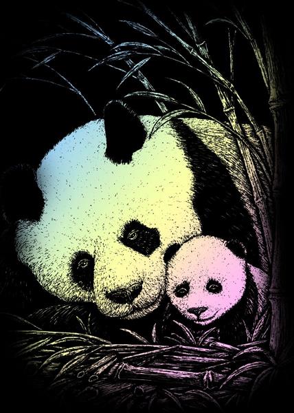 R&L Engraving Art Mini A5 - Holographic Foil - Bamboo Panda - Raaputuskuvat