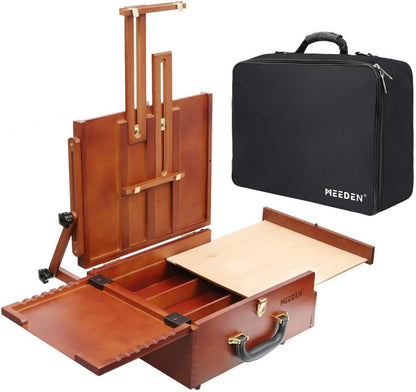 Meeden Lightweight Portable Pochade Box Easel with Carry Bag - Staffelier