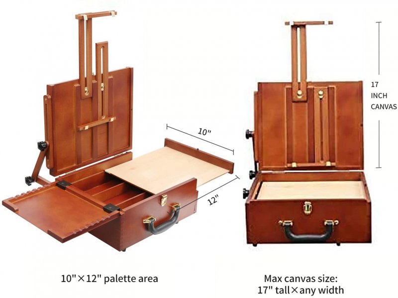 Meeden Lightweight Portable Pochade Box Easel with Carry Bag - Staffelier