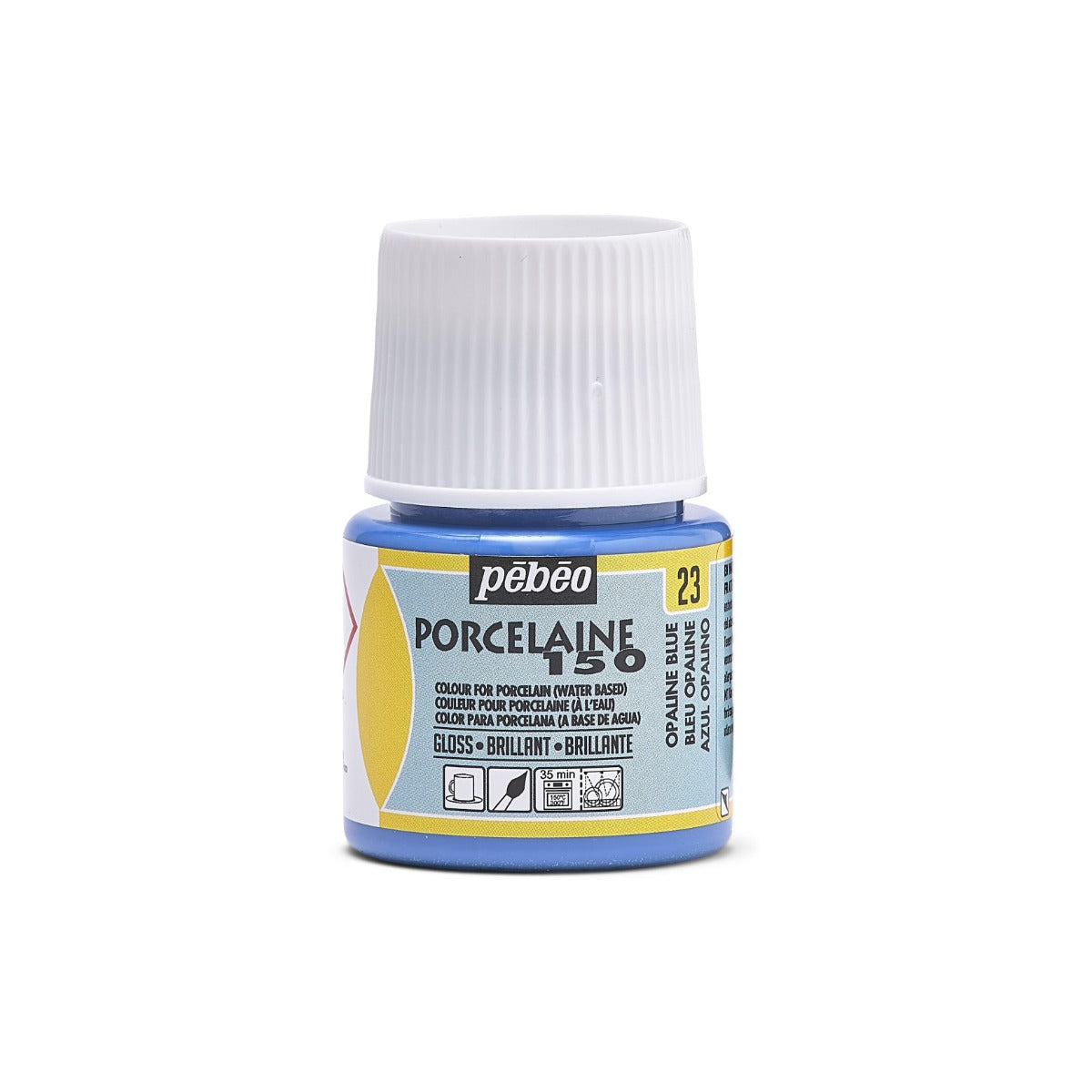 Pebeo Porcelaine 150 Porcelain paint 45 ml - 23 - Opaalblauw - Lasi- ja posliinimaalit