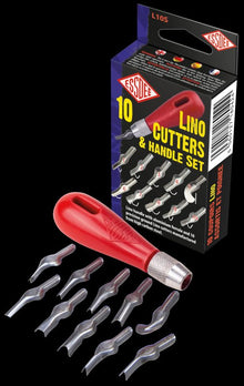 Essdee Lino Guts Set met Handvat - 10 stk. - Bloktryk