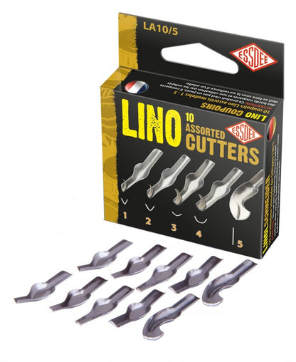 Essdee assorterede linocut cutters - Styles 1-5 - 10 stk. - Bloktryk