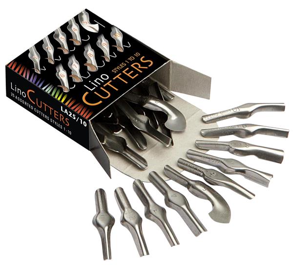 Essdee assorterede linocut cutters - Styles 1-10 - 25 stk. - Bloktryk