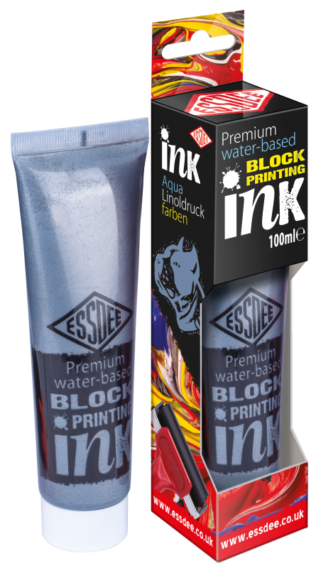 Essdee Premium Metallic Block Printing Ink 100 ml - argento - Inchiostro da stampa