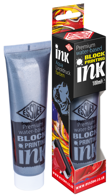Essdee Premium Metallic Block Printing Ink 100 ml - sølv - Trykfarve