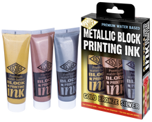 Essdee Block Printing Ink Metallic Set 3 x 100 ml - Trykfarve