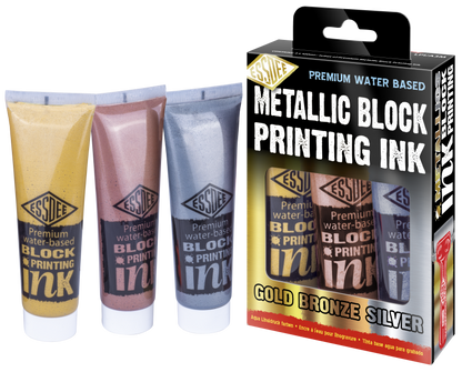 Essdee Block Printing Ink Metallic Set 3 x 100 ml - Inchiostro da stampa