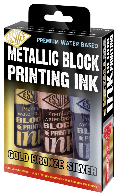 Essdee Block Printing Ink Metallic Set 3 x 100 ml - Inchiostro da stampa