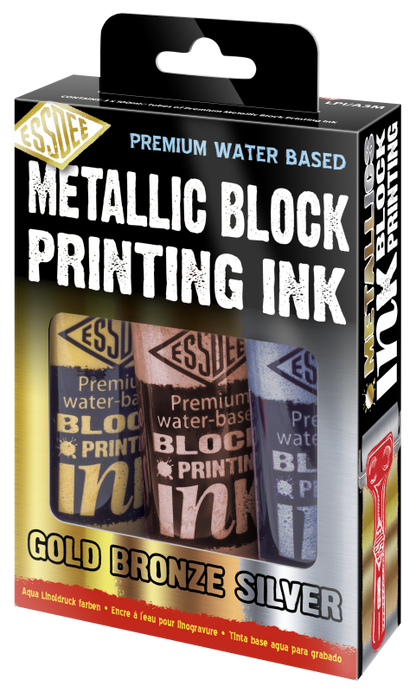 Essdee Block Printing Ink Metallic Set 3 x 100 ml - Inchiostro da stampa