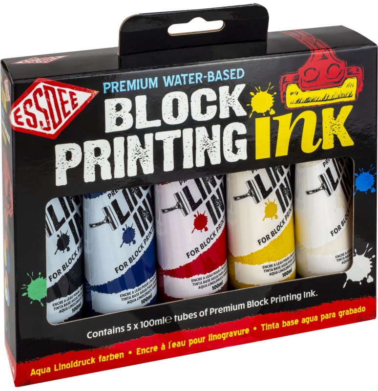 Essdee Premium Block Printing Ink Set 5 x 100 ml - Primaire Kleuren