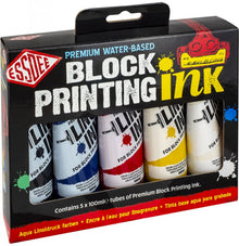 Essdee Premium Block Printing Ink Set 5 x 100 ml - Primaire Kleuren - Trykfarve